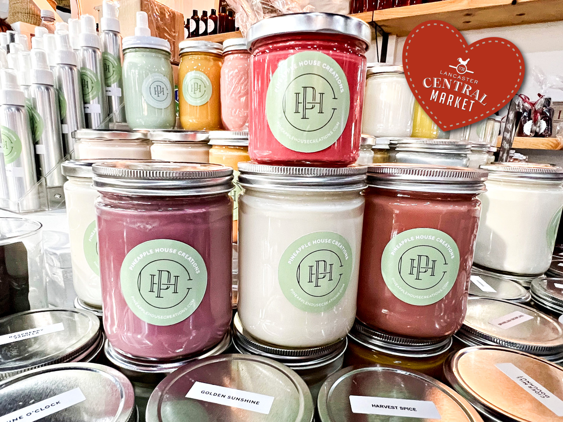 328833892_1597535527430166_6856247502624329003_n Pineapple House Creations</p>
<p>Sheryl Hazzard grew up creating unique scents with blended oils, which inspired the recipes for her hand-poured, clean-burning soy candles and natural body products. Candles were her first love, but lotions, creams, and balms came a little later to help a loved one in need of a medically induced dry skin remedy. If you find yourself running out of hands, be sure to peruse her fair trade, perfect-for-Market wicker baskets.